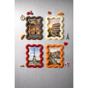 Bit Byte Brick 4'lü Set Mini Çerçeve Buzdolabı Magneti 