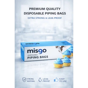 Misgo Krema Sıkma Torbası (Medium) 72 Adet / 24x51 cm Premium Kalite Şeffaf
