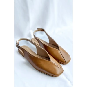 Nil Shoes Miya Karamel Cilt Babet
