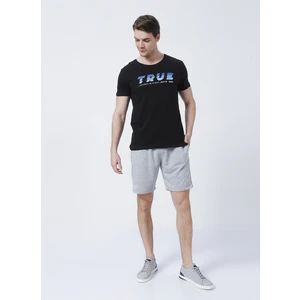 Lee Cooper Paters Erkek Örme Şort Gri Melanj