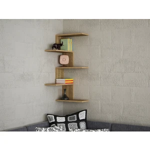 Caniko Köşe Duvar Rafı Ceviz