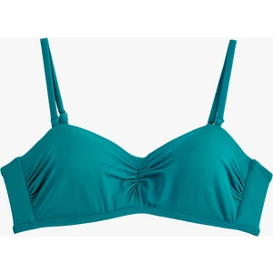Drapeli Çıkarılabilir Askılı Straplez Bikini Üstü