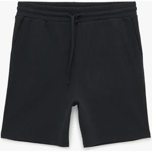 Regular Fit Cepli Bermuda Beli Bağcıklı Şort