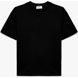 Pamuklu Kısa Kollu Bisiklet Yaka Oversize Basic Tişört