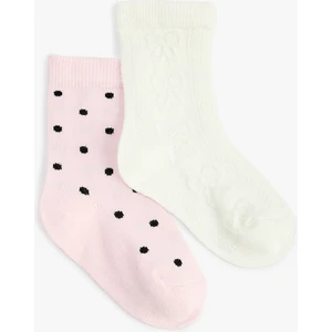 Pamuklu Desenli 2'li Çorap Seti