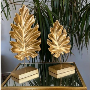 Mirsa Global 2 Li Dekoratif Kaideli Çınar Yaprak