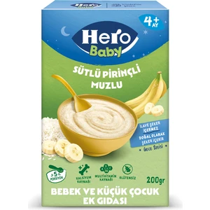 Hero Baby Sütlü Pirinçli Muzlu Kaşık Mama 200g