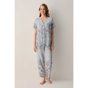 Blue Gömlek Yaka Pijama Takımı