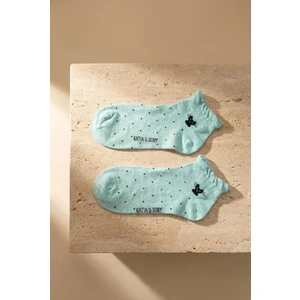 Katia & Bony Kadın Kedi Desenli Yeşil Step Çorap