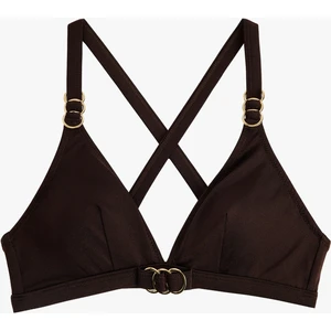 Aksesuarlı Çapraz Askılı Bikini Üstü