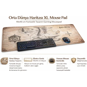 90X40 Ölçülerinde Orta Çağ Desenli Kaymaz Mouse Pad