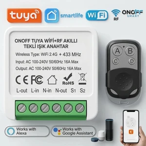 Onoffsmart Tuya Wifi+Rf Ir Akıllı Tekli Işık Anahtar 16 Amper