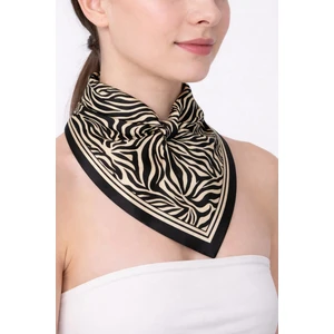 Tarzını Seç Siyah Zebra Fular / Bandana / Aksesuar 48X48 cm