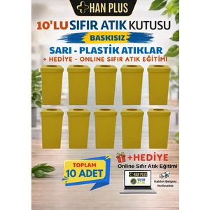 Han Plus Geri Dönüşüm Kutusu - Baskısız 10'lu Set (Sarı)