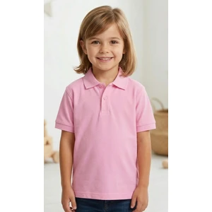 Şen Bebe Pembe Polo Yaka Çocuk Tişört