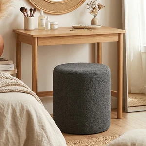 Lines Puf, Teddy Kumaş Gri