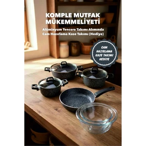 Masterchef 7 Parça Gri Alüminyum Tencere Takımı