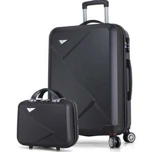 My Valice Diamond Abs 2'Li Valiz Seti Makyaj + Orta Boy Siyah