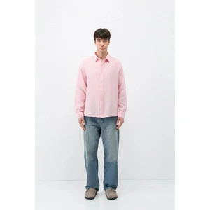 Müslin Kumaş Oversize Gömlek Pembe