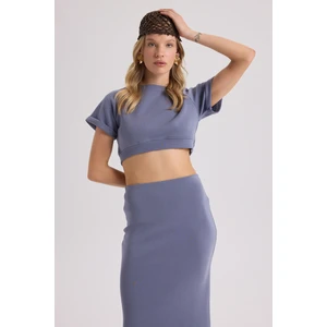 Paloma İndigo Crop Etek Takım