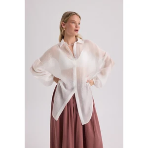 Lyra Oversize Ekru Gömlek