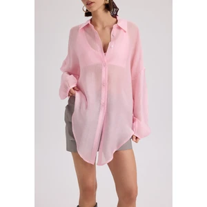 Lyra Oversize Pembe Gömlek