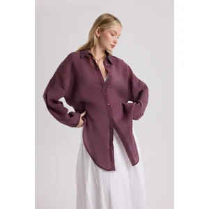 Lyra Oversize Bordo Gömlek
