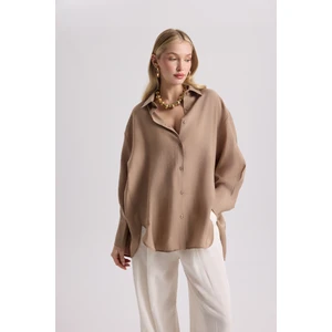 Zaria Açık Vizon Oversize Gömlek