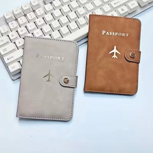 Pasaport Kılıfı Uçak Desenli-Tokalı Çift 2 Li