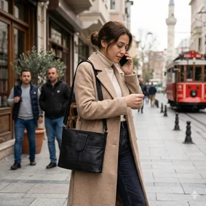 Sir Cliffson Hakiki Deri Kadın postacı çantası