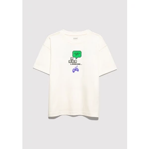 Baskılı Ekru Tişört 6610421-70057