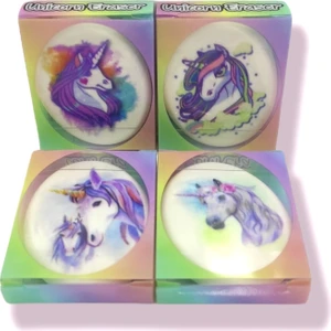 Unicorn Desenli Elips Şekilli Silgi 4 Adet