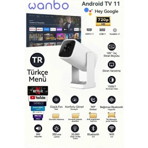 Cube 1 Mini Projektör (Wi-Fi ve Bluetooth Özellikli)