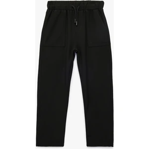 Beli Bağcıklı Viskon Karışımlı Basic  Jogger Pantolon