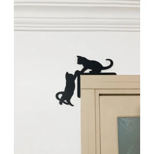 İDA Craft Ahşap Sevimli Kediler Kapı Dekoru