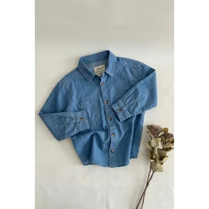 Kot Gömlek 2-10 Yaş Mavi