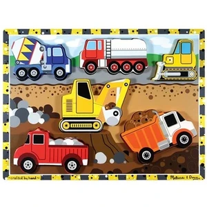 Melissa & Doug Ahşap Tombul Yapboz - İnşaat Araçları