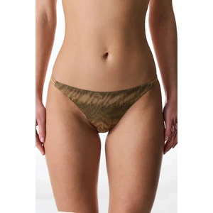 Destini Side Zebra Desenli Simli Orta Bel Bikini Altı