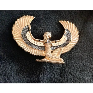 Antik Mısıresintilikanatlı Kadınfigürlü Broş-Retro Tasarım