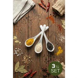 3'lü Baharat Kaşığı Beyaz