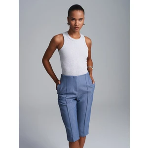 72649 Yırtmaçlı Kumaş Bermuda-Indigo