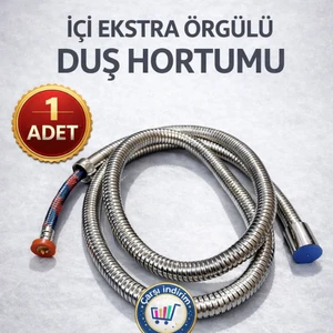 Extra Örgülü Duş Hortumu 150 cm Paslanmaz Çelik Malzeme ile Sağlam ve Dayanıklı