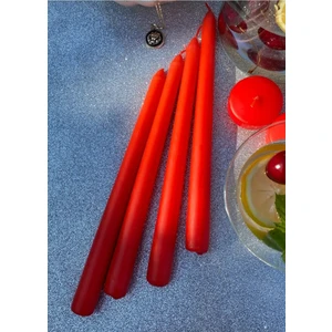 3'lü Kırmızı Şamdan Mum