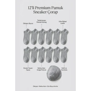 Katia & Bony Unisex 12'li Basic Step Çorap Gri