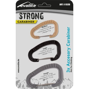 Strong 3'lü Karabina Seti - Gri/siyah/bej
