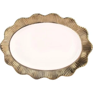 Roy King Lace Oval Sunum Tabağı Altın 39 cm