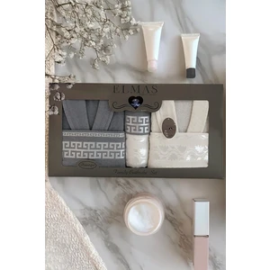 6 Parça Ekonomik Çift Kişilik Bornoz Seti | Çeyizlik Banyo Seti
