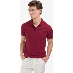 Pierre Cardin Erkek Bordo Slim Fit Basic Tişört 50325323-VR014
