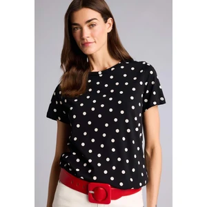 Puantiyeli Penye Tişört H2433AX26SM