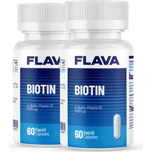 FLAVA BİOTİN 5000mcg - 60 Kapsül x 2 Adet